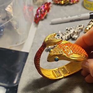 Gold and Red Fish Design Bracelet..chicos